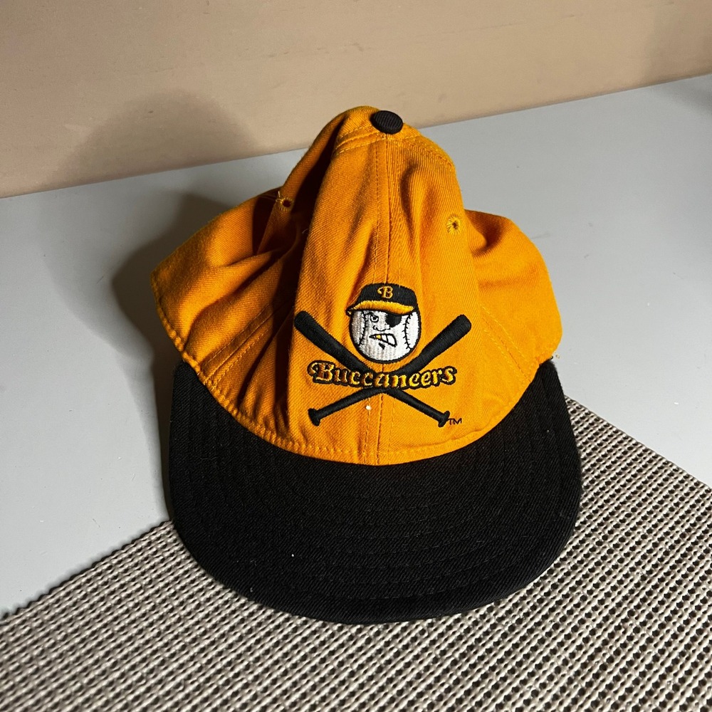 Vintage New Era 5950 Gulf Coast Buccaneers MiLB Hat Fitted 7 Wool Orange Black